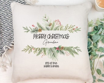 Personalised Grandma Merry Christmas Cushion Gift