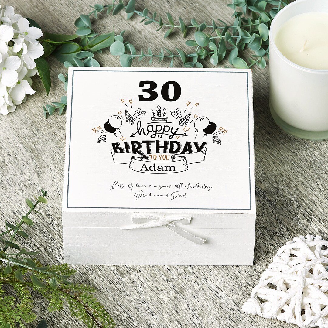 Personalised 30th Birthday Gifts For Her | Keepsake Wooden Box UV-604 From Ukgiftstoreonline