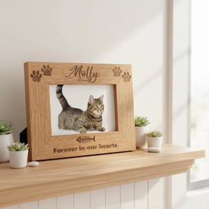 Cat Remembrance Personalised Engraved Photo Frame Gift image 3