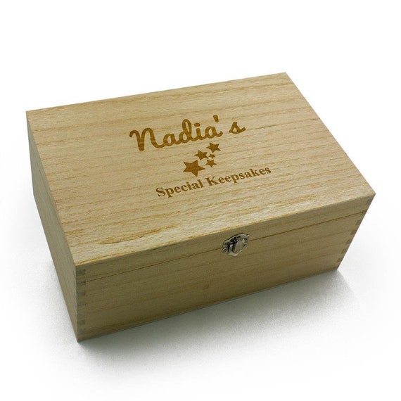 Personalised Large Baby wooden Memories Keepsake Box HB-2 