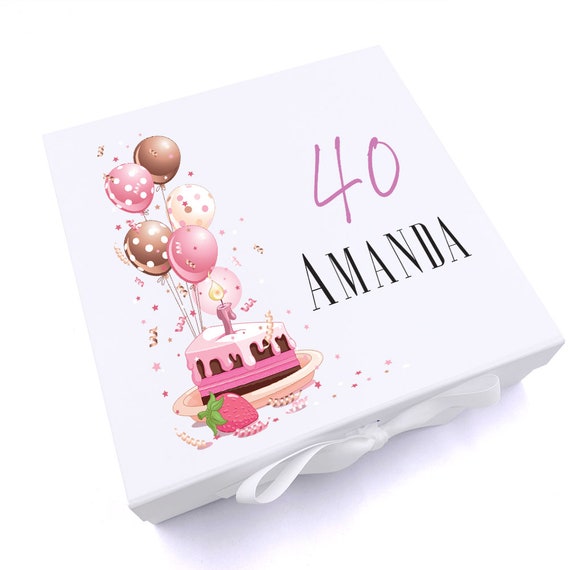 Personalised 40th Birthday Gifts For Her Keepsake Memory Box