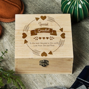 Personalised Special Grandad Keepsake Memory Gift Box