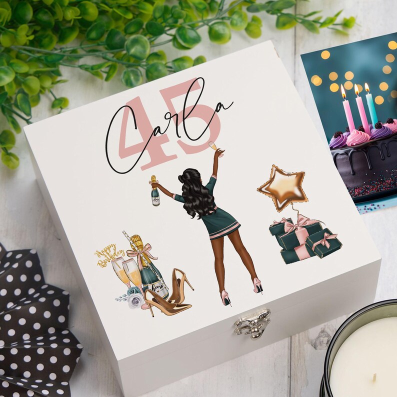 Personalised Any Age Birthday Gift Keepsake Memory Box 18th, 21st, 30th immagine 6