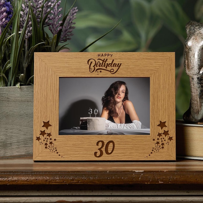 Happy 30th Birthday Wooden Photo Frame Gift - Etsy UK