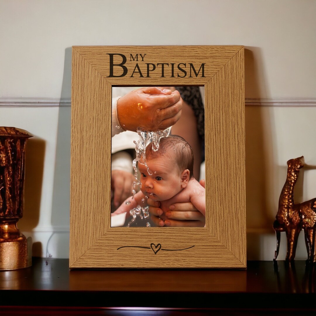 My Baptism Engraved 6x4 Portrait Picture Photo Frame Brown Oak Finish ...
