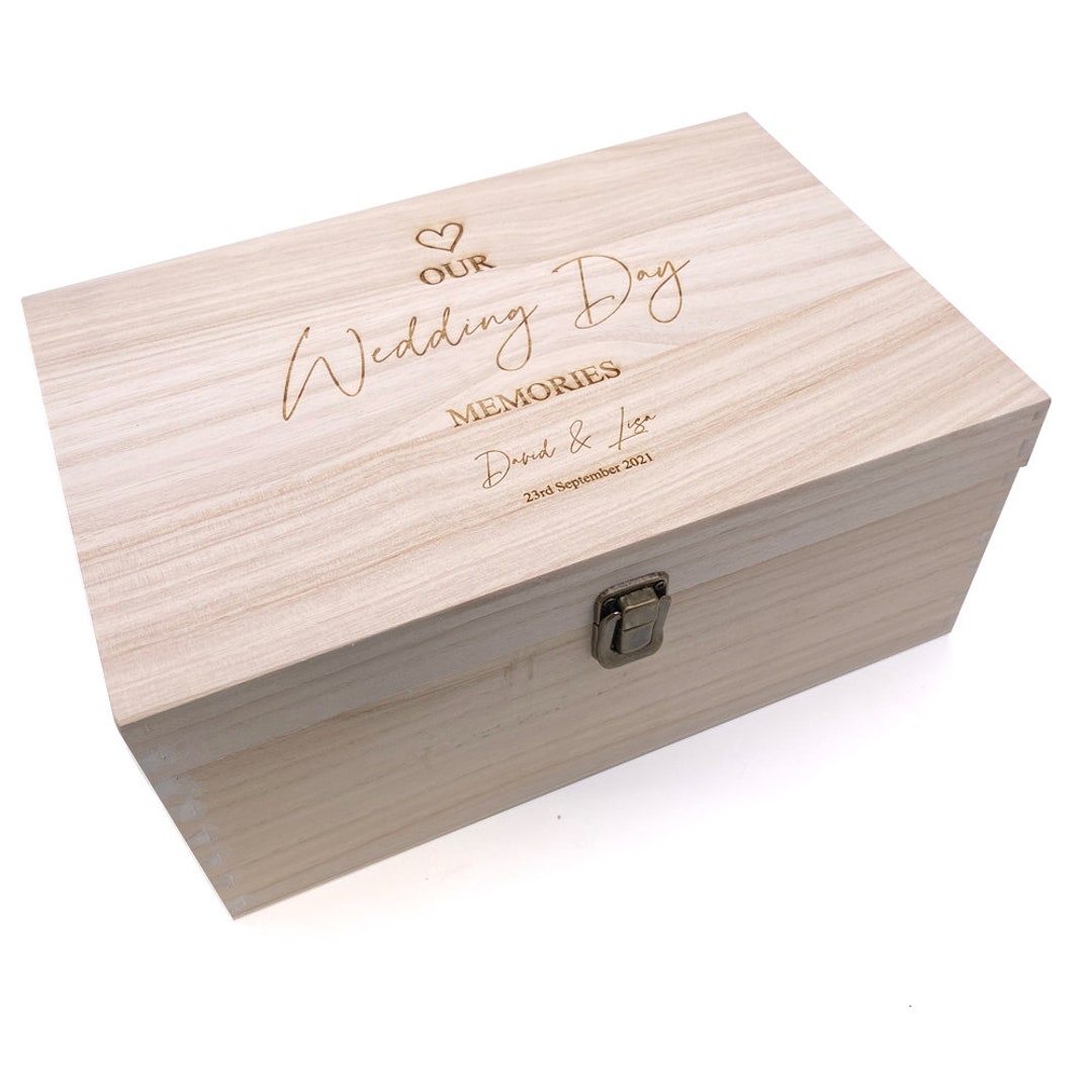 Personalised Large Wooden Our Wedding Day Memories Keepsake Box - Etsy