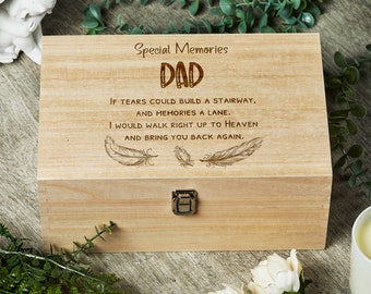 Dad Remembrance Large Wooden Memory Keepsake Box Gift