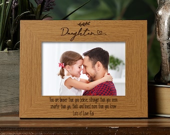 Personalised Daughter Sentiment Gift Wooden Photo Picture Frame Landscape