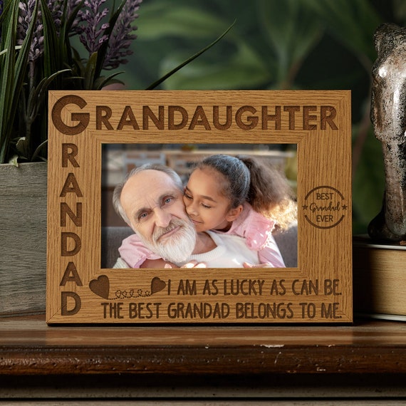 Grandad and Granddaughter Wooden Photo Frame Gift Etsy UK