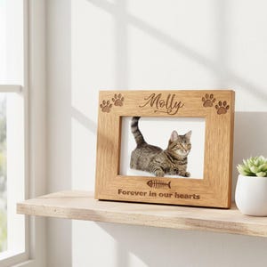 Cat Remembrance Personalised Engraved Photo Frame Gift image 4
