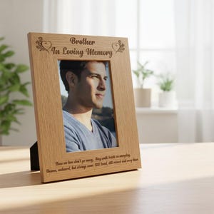 Brother In Loving Memory Remembrance Portrait Wooden Photo Frame Gift