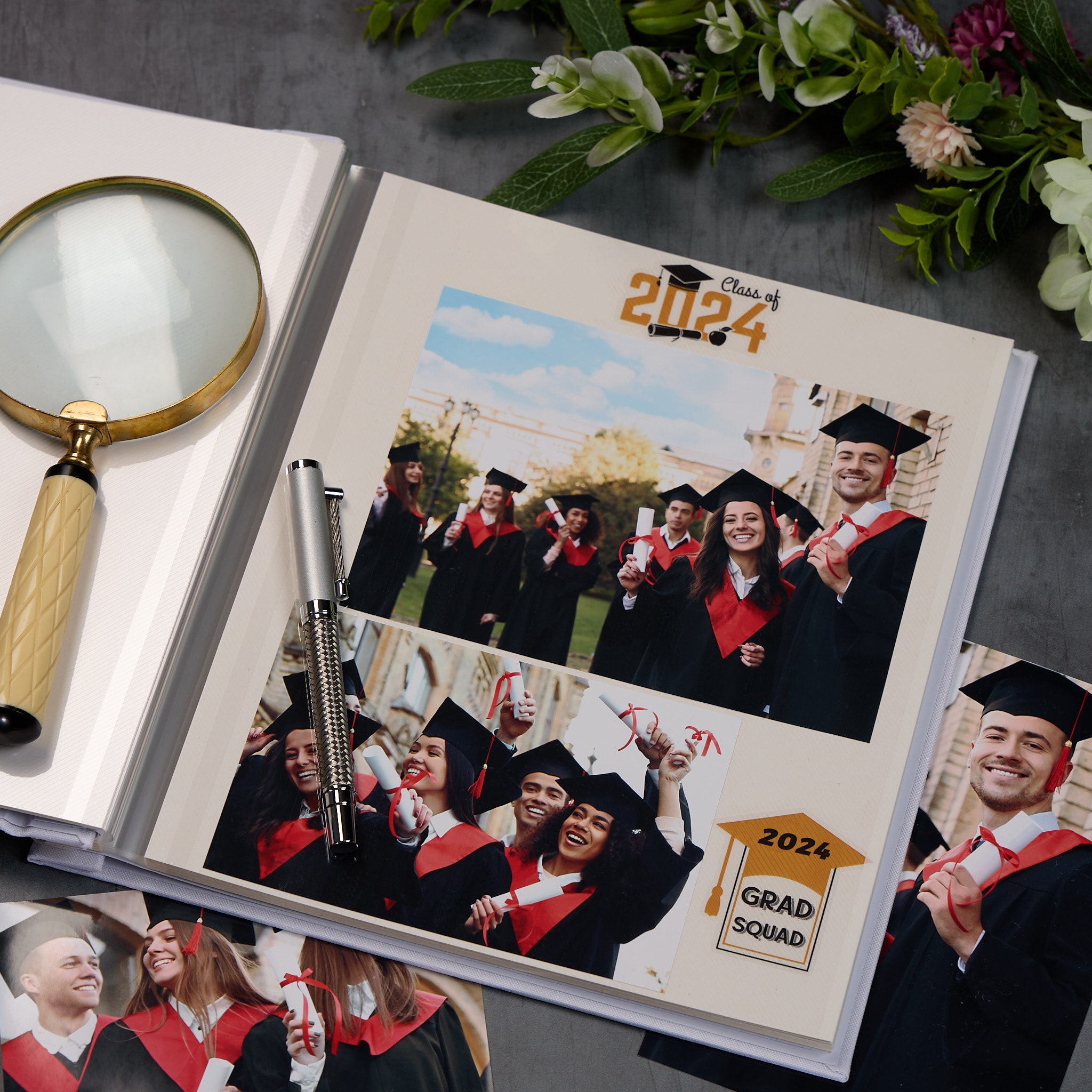 Graduation Album Clean Personalised Graduation Photo Album Linen Cover With Hat and Scroll - Etsy