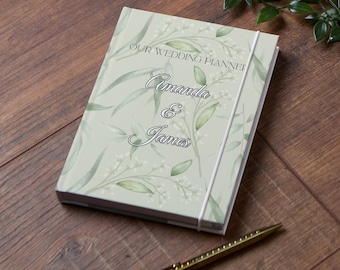 Personalised Wedding Planner Book Engagement Gift White Floral Theme