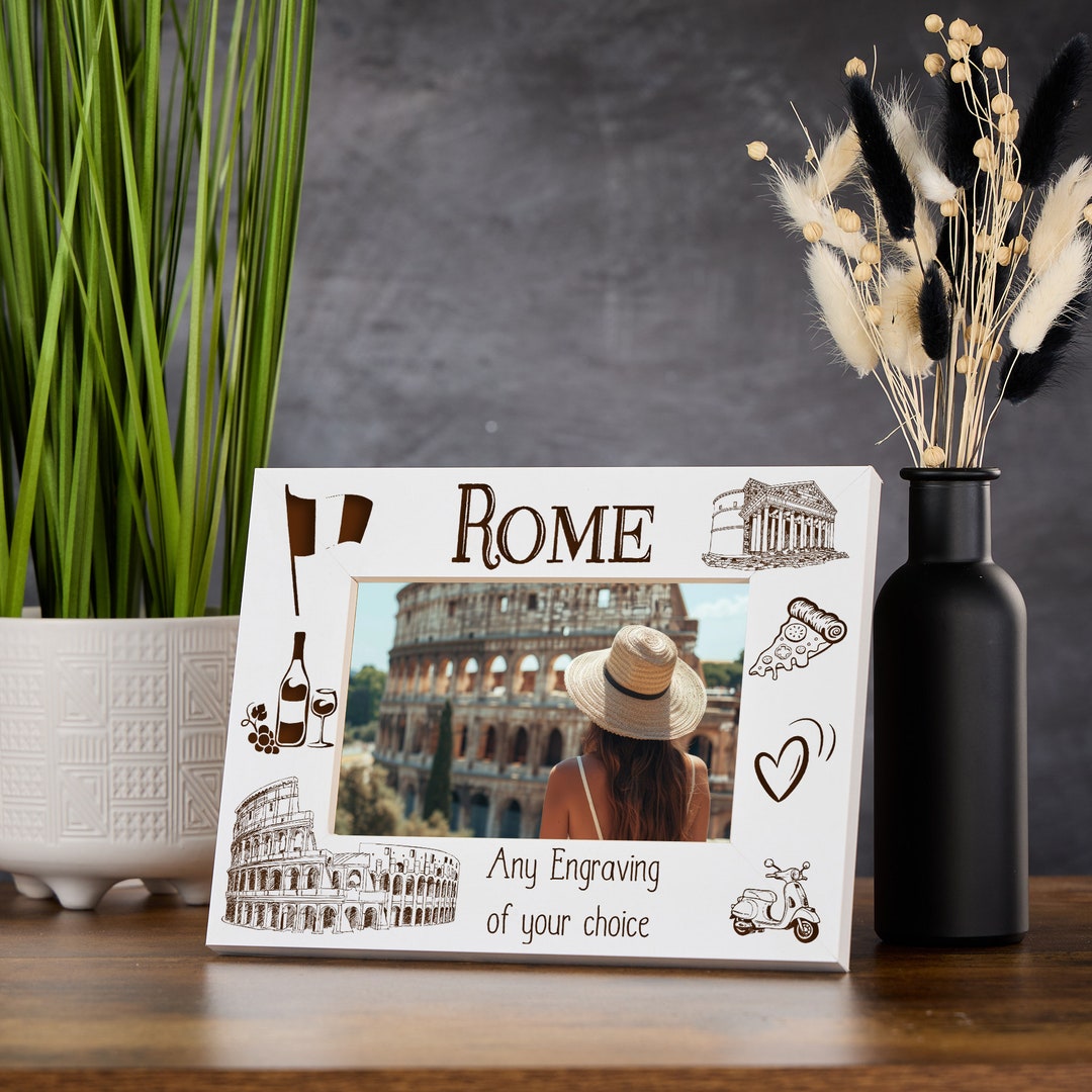 Personalised Rome Holiday Memory White Photo Frame Engraved - Etsy