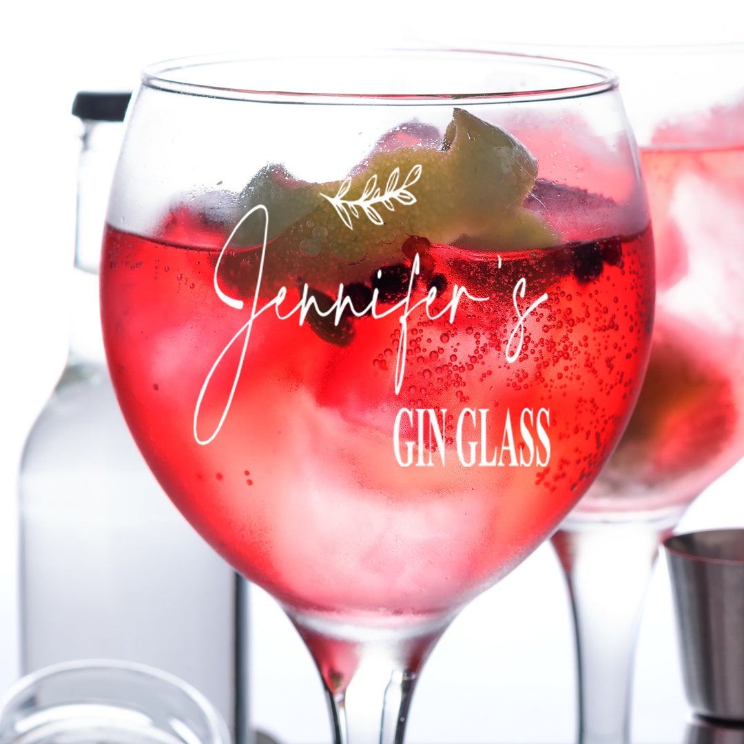 Personalised Engraved Gin Tonic Cocktail Glass With Name's Gin Glass ...
