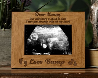 Nouveau bébé Grossesse Scan Cadre photo en bois Nounou Cadeau