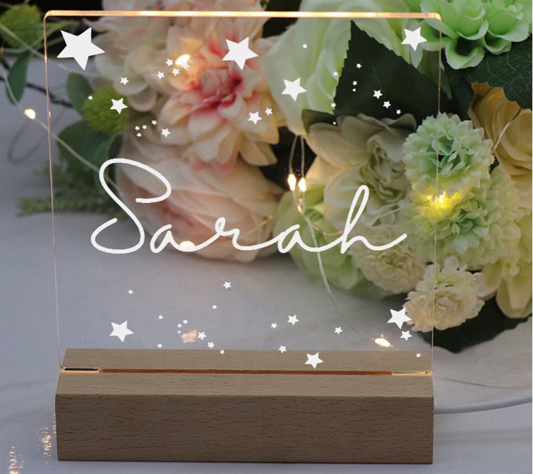 Personalised Name and Stars Gift Night Light LED Lamp - Etsy