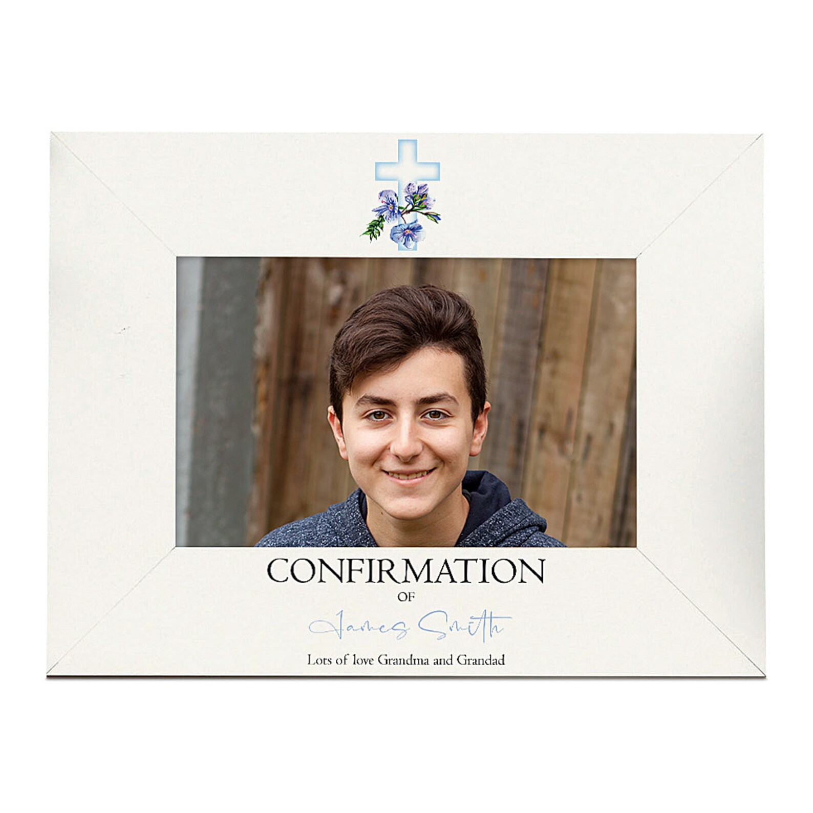 Personalised Confirmation Photo Frame Gift With Blue Cross - Etsy