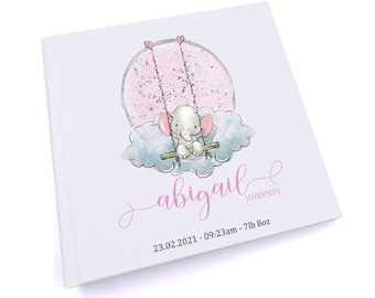 Album photo personnalisé baby girl Gift Elephant On Swing