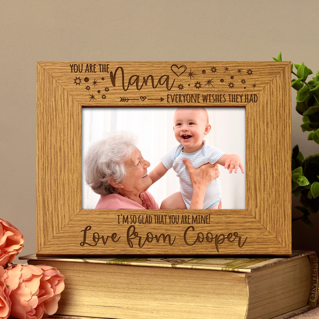 Personalised You Are the Nana Photo Frame Landscape Oak Wood Finish Etsy