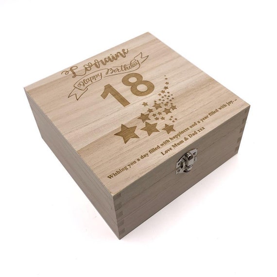 Personalised Birthday Keepsake Box or Photo Box Gift 