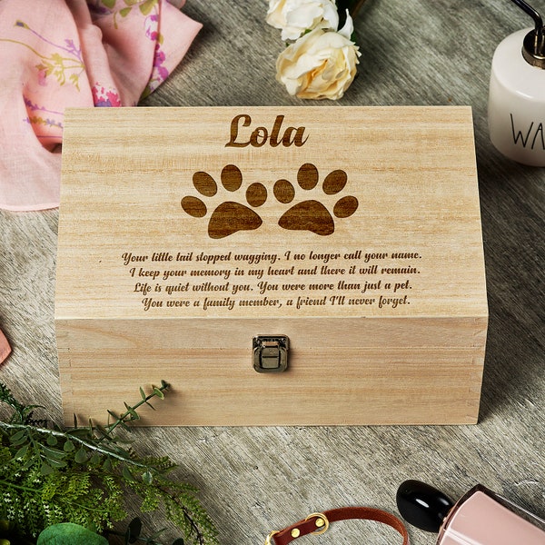 Personalised Large Dog Memory Pet Memorial Keepsake Box