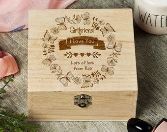 Personalised Girlfriend Love You Keepsake Memory Gift Box