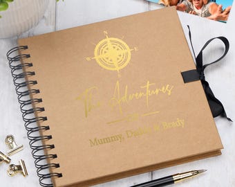 Personalised Brown Adventures Holiday Scrapbook Photo Album