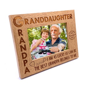 Grandpa and Granddaughter Wooden Photo Frame Gift