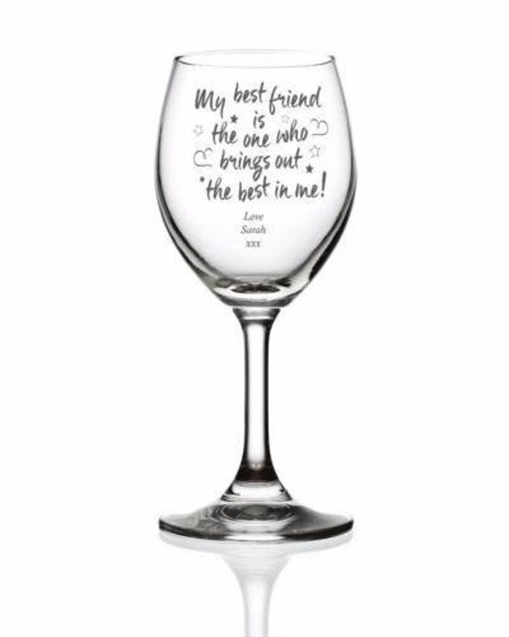 Best Friend Personalised Engraved Wine Glass Gift