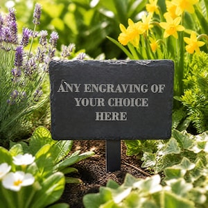 Personalised Slate Plant Marker Garden or Pot Plaque Any Engraving