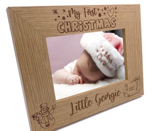 Personalised My First Christmas Photo Frame Keepsake
