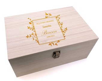 Personalised Remembrance Wooden Engraved Keepsake Box In Loving Memory HB-162