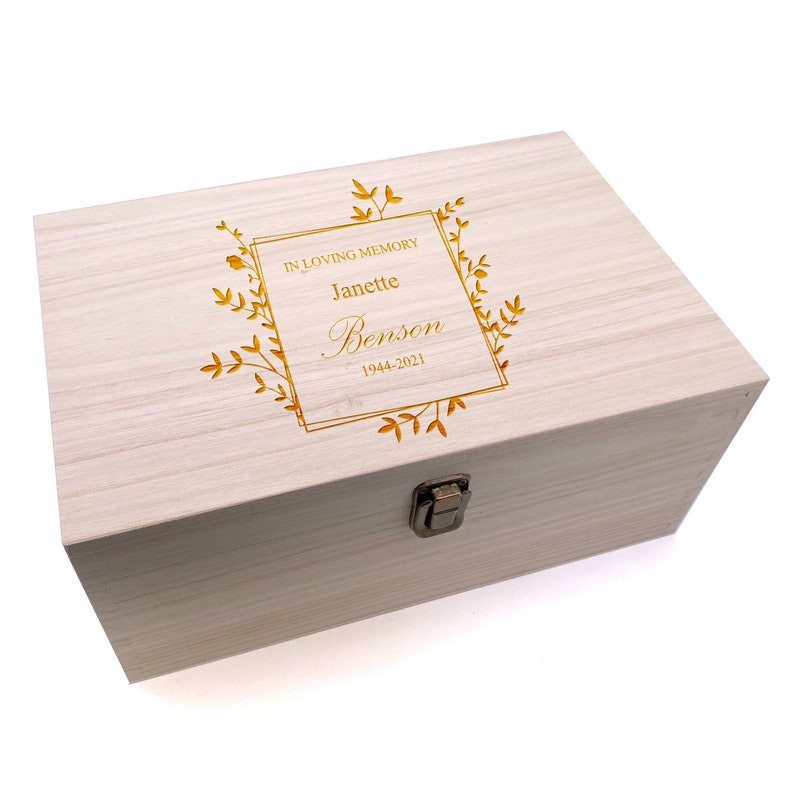Personalised Remembrance Wooden Engraved Keepsake Box In Loving Memory HB-162 image 1