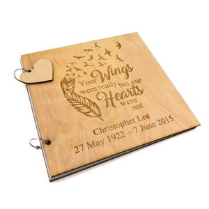 Personalised Large Funeral Remembrance Guest Book Scrap Book Album