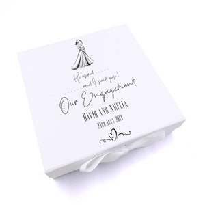 Personalised He Asked I Said Yes Our Engagement Keepsake Memory Box Gift