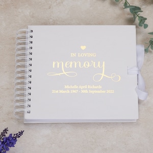 Personalised Memorial Funeral Guest Book Scrapbook or Photo Album Gift