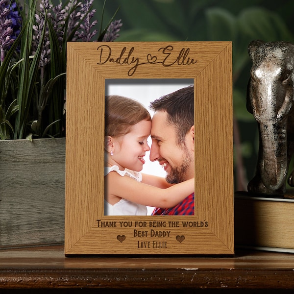 Personalised Best Daddy With Name Portrait Photo Frame Gift