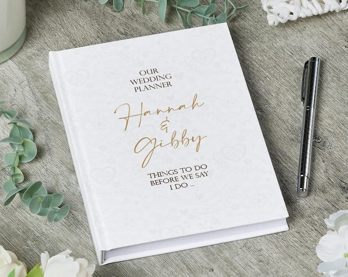 Personalised Wedding Planner Organiser Book Engagement Delicate Artwork