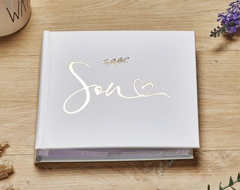 Son Photo Album With Leaf Design For 50 x 6 by 4 Photos Gold Print