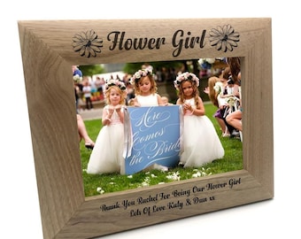 Personalised Flower Girl Wooden Photo Frame Gift