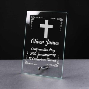 Personalised First Communion Gift Keepsake Glass Plaque Gift