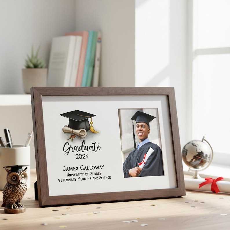 Personalised A4 Size Graduation Photo Frame Gift With Hat and Scroll - Etsy