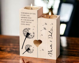 Mum & Dad In Loving Memory Remembrance Double Tea Light Candle Holder