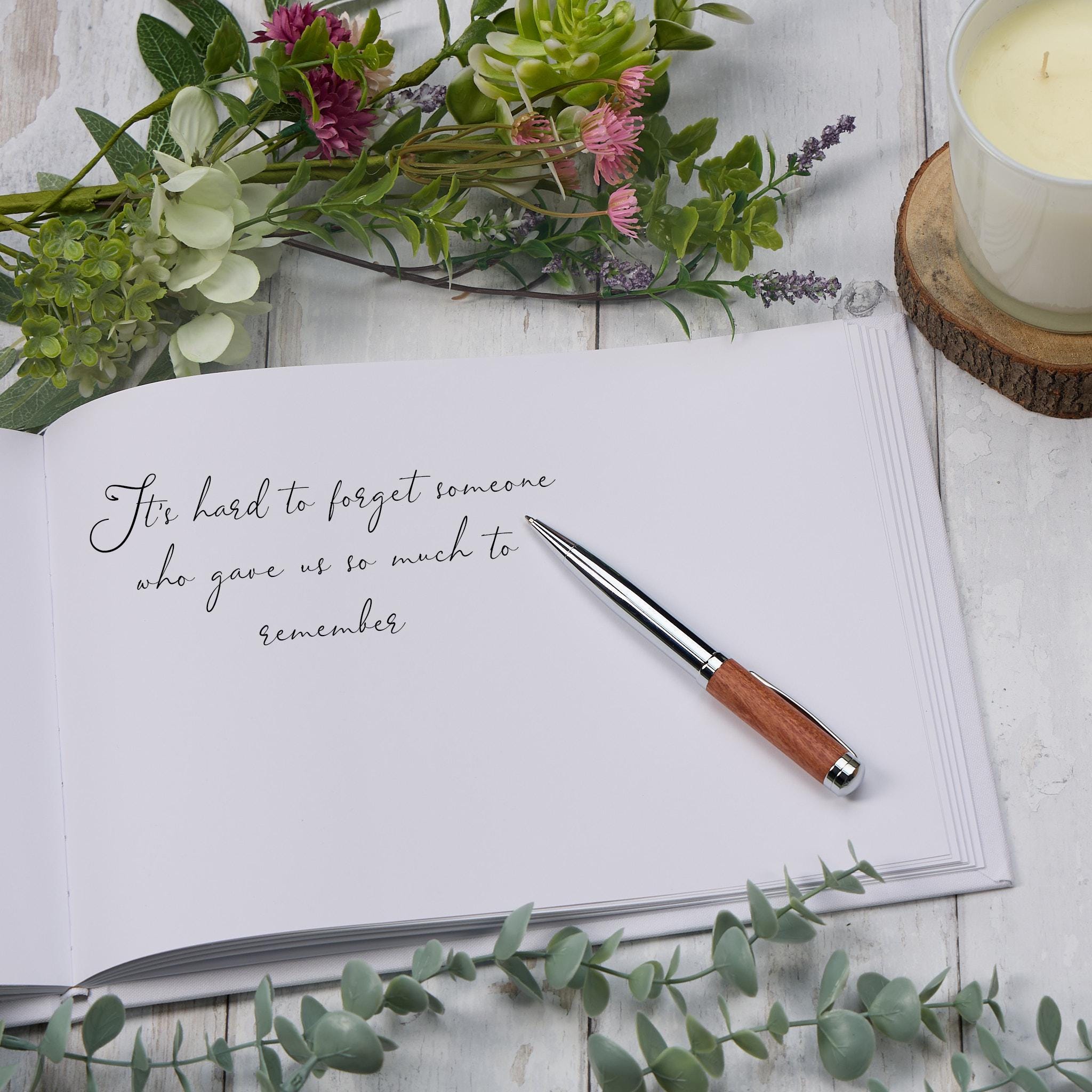 Personalised Large Funeral Memory Book for Condolence & Memorial Guest ...