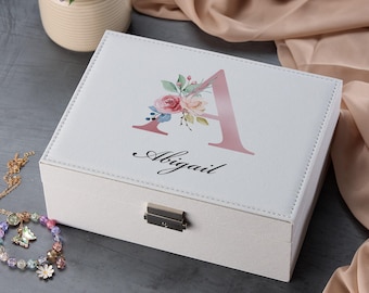 Personalised Pink Alphabet Jewellery Box Gift For Her
