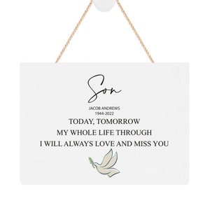 Personalised Son Remembrance Memorial Keepsake Plaque