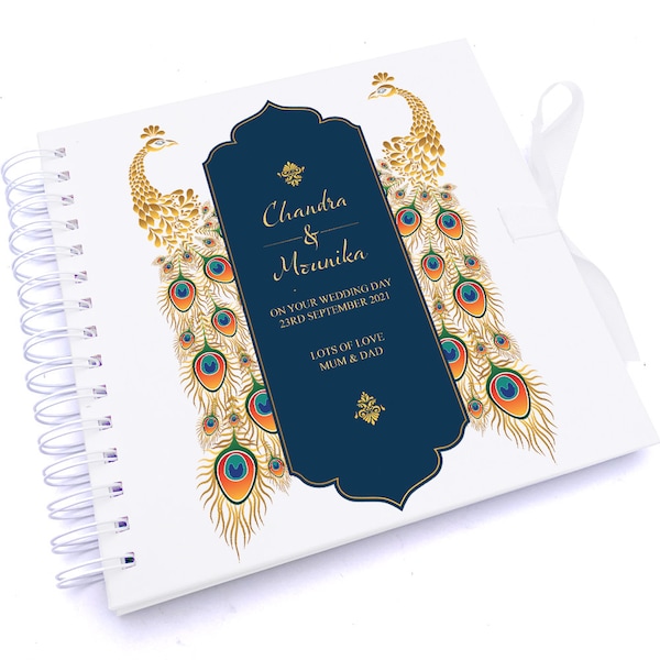 Personalised Indian Themed Wedding Scrapbook Photo Album