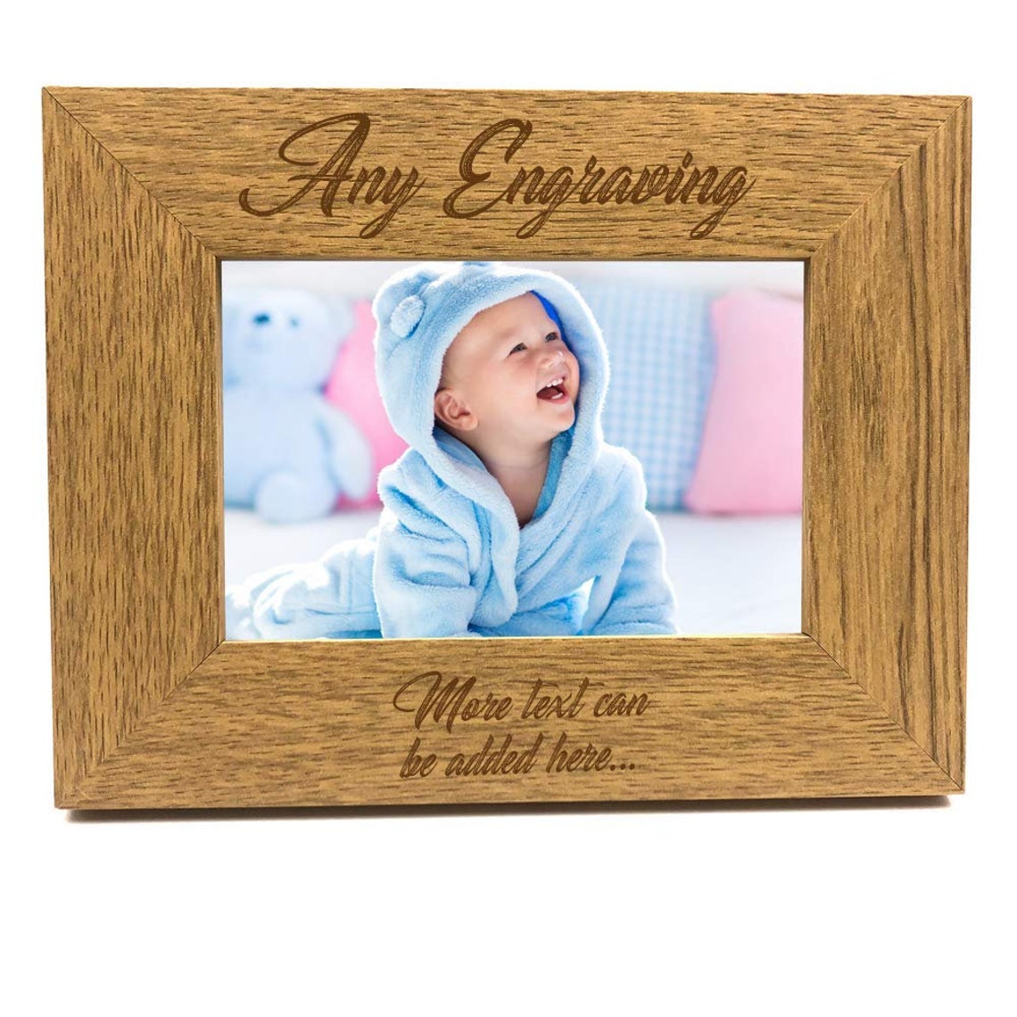 Personalised Wooden Photo Frame Custom Engraved Any Message Etsy UK