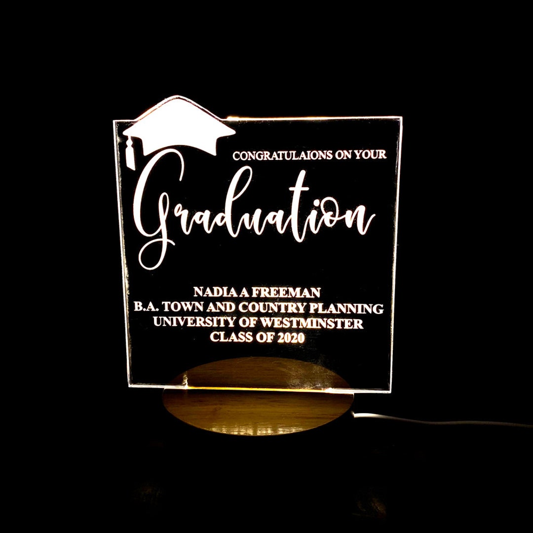 Personalised Graduation Gift Lamp Night Light - Etsy